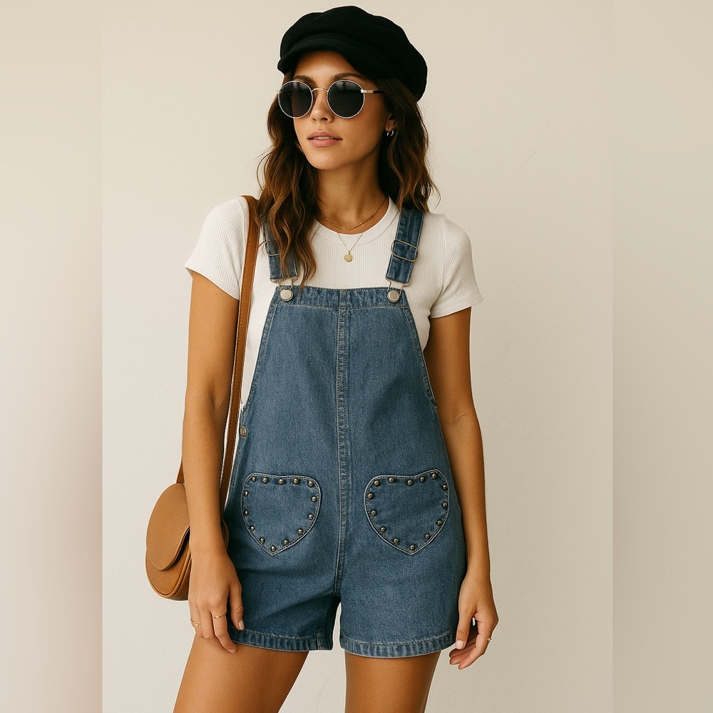 ELFSACK Blue Denim Overalls with Adjustable Straps